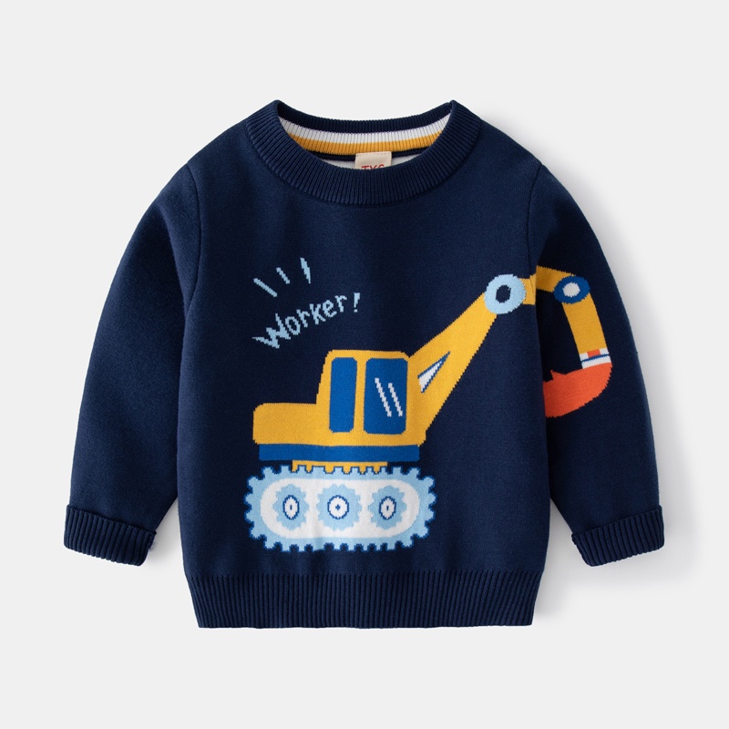 [THOAMS KIDS] Áo Sweater Cotton Hai Lớp Tay Dài Dành Cho Bé Trai 2-9 Tuổi