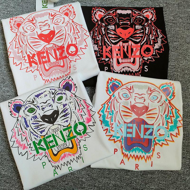 Kenzo Áo Thun Tay Ngắn In Hình Đầu Hổ Chất Liệu cotton Thời Trang Mùa Hè 2022 Cho Nam Và Nữ