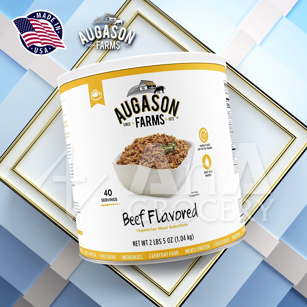 Thịt Bò Chay Augason Farms (1,04KG) - Hạn 10 Năm | Lương Khô Mỹ Beef-Flovored Meat Substitute (40 Servings)