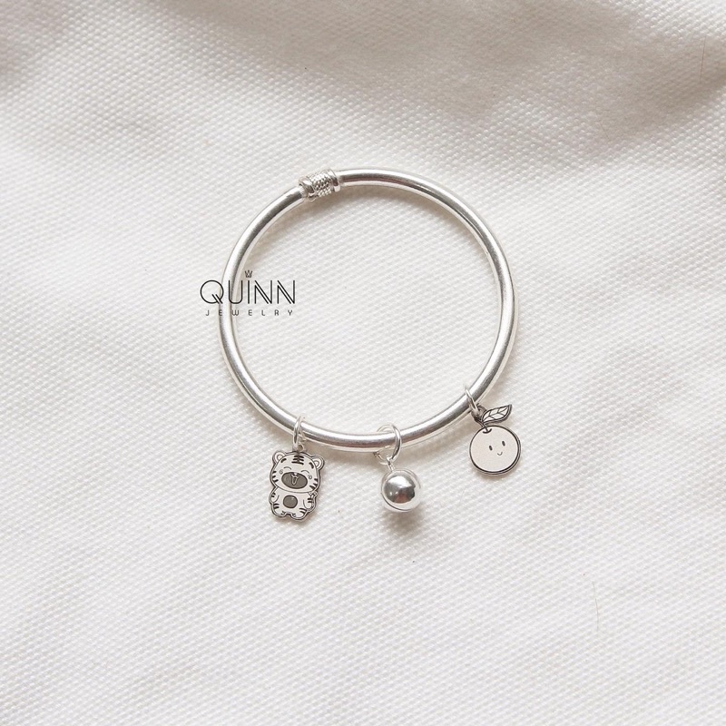 Charm bạc treo vòng tay cho bé, charm 12 con giáp, charm hoa quả bạc 925 Quinn Jewelry