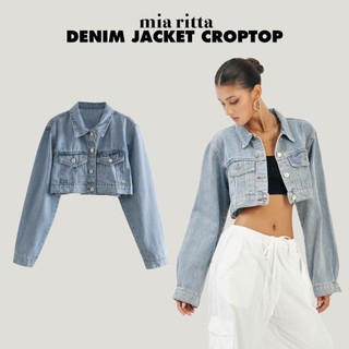 Áo khoác Denim Jacket Croptop Mia Ritta A2137 áo khoác bò croptop dài tay