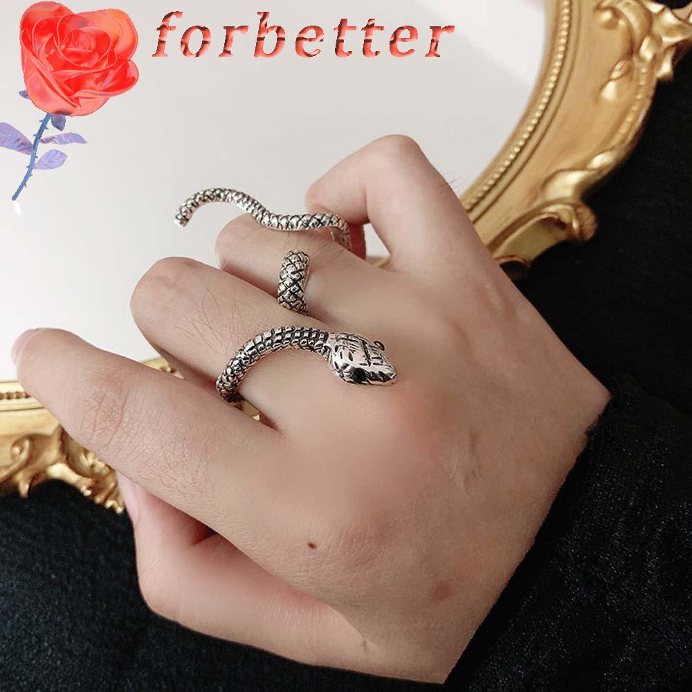 Nhẫn hở bằng kim loại hình rắn phong cách retro thời trang cá tính cho nữ