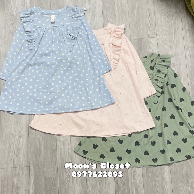 XD- Váy thun nỉ mỏng size 12m-5y