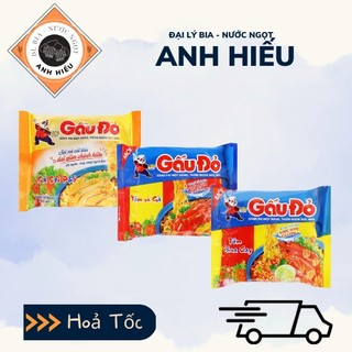 Thùng mì gấu đỏ 30 gói gà sợi phở - tôm chua cay - tôm và gà