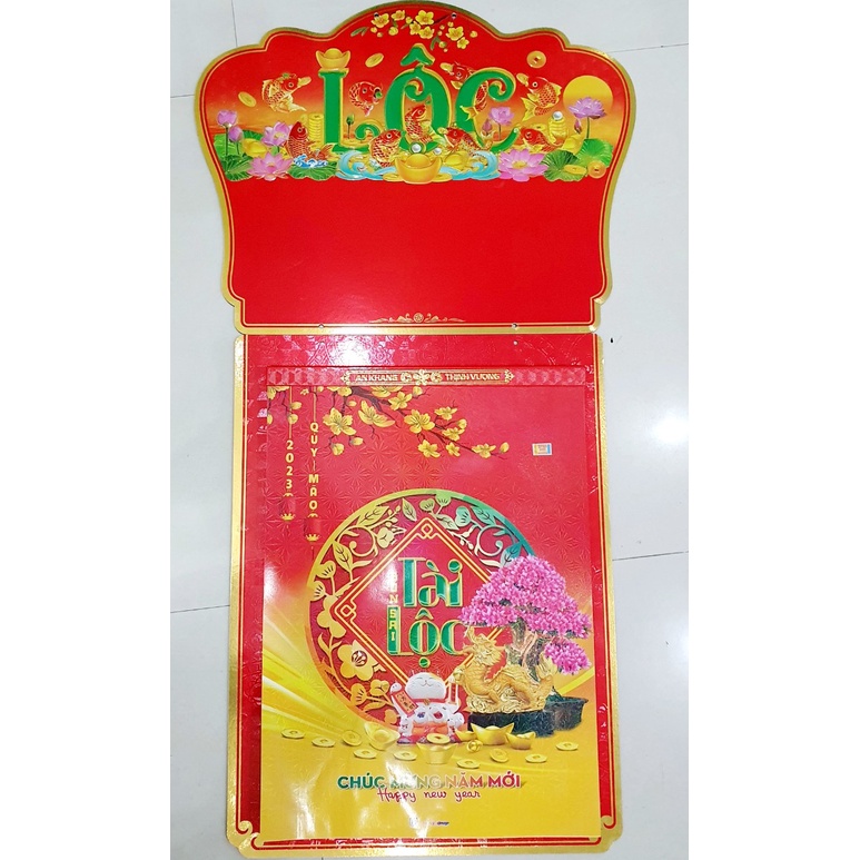 Lịch treo tường xuân Quí Mão 2023 trọn bộ treo khổ bloc 35x50cm và 38x53cm bloc siêu cực đại-BB