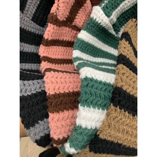 Áo len kẻ ngang lệch vai oversize,Lipeo.store