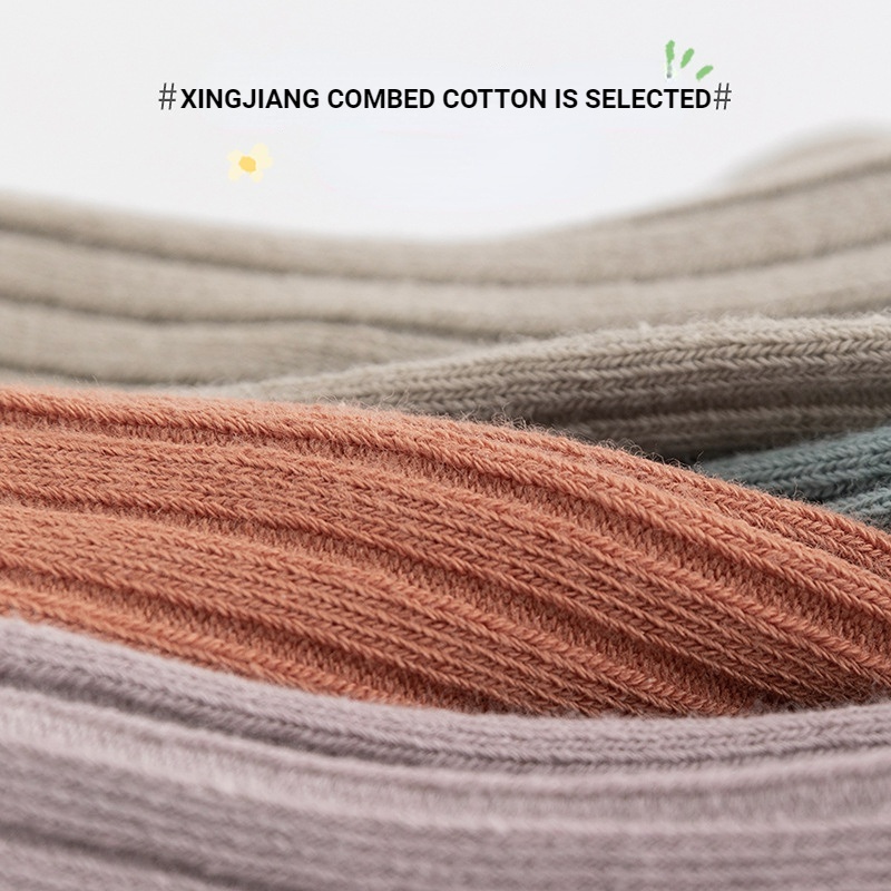 Vớ Cotton Chống Trượt Màu Sắc Đơn Giản Cho Bé