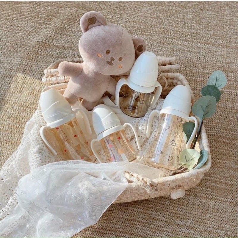 Bình sữa cho bé sơ sinh Hàn Quốc chống sặc Grosmimi Bear size 200ml/ 300ml Hàn Quốc