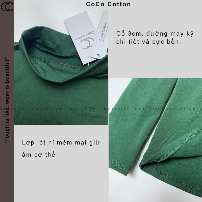 Áo giữ nhiệt nữ thun dài tay COCOCOTTON cao cấp CC02