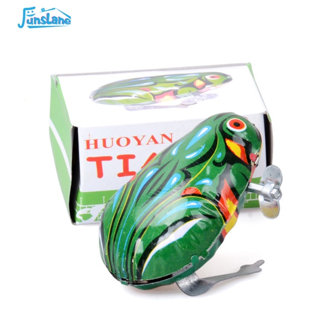 Funslane Đồ Chơi Lên Dây Cót Hình Chú Ếch Nhảy Bằng Kim Loại Vintage Làm Quà Tặng Cho Bé