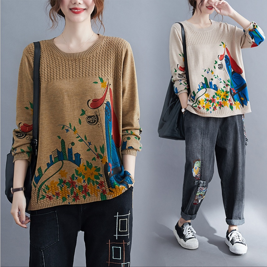 H367 Áo len bigsize rộng rãi phong cách Hàn Quốc, hàng dệt kim chất lượng phong cách trẻ trung