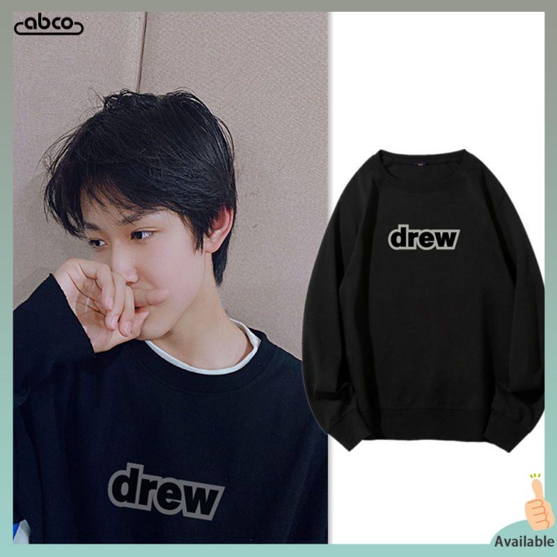 Drew TF Family Zhang Ji Áo Nỉ Chui Đầu Tay Dài Cổ Tròn In Chữ drew TF Family Mùa Thu Đông Cho Nam Và Nữ