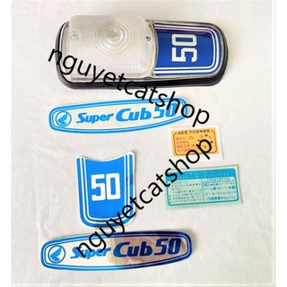 Bộ tem + nạ xe cub 78/50 xanh