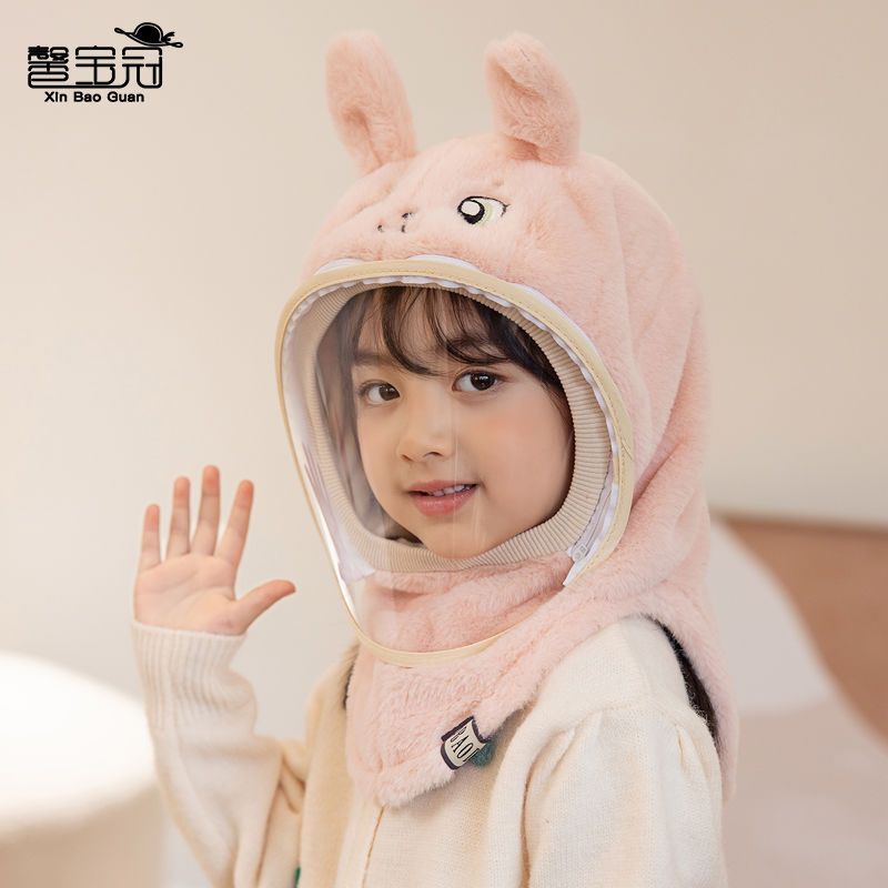 Mũ ấm dễ thương mặt nạ chắn gió trẻ em