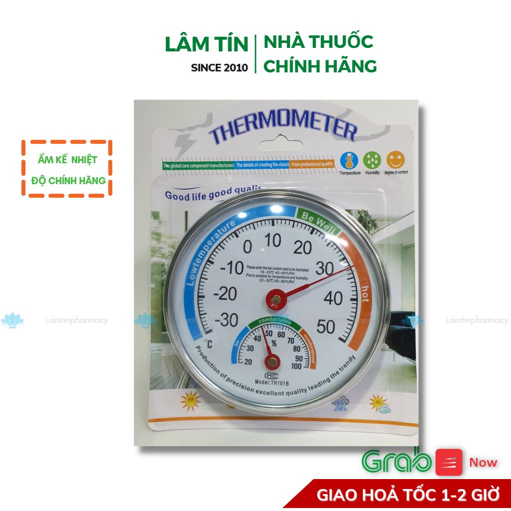 Nhiệt ẩm kế cơ học đo độ ẩm và nhiệt độ Thermometer TH101B Chính Hãng - Chuyên Đo, Trong nhà, Vườn Lan