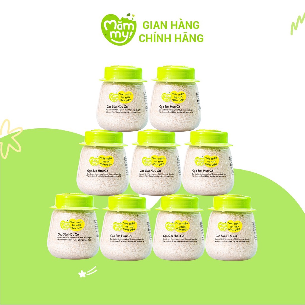 [QUÀ TẶNG] Combo 9 hũ gạo sữa hữu cơ Mămmy nấu cháo ăn dặm cho bé từ 6 tháng 140gr/ hũ