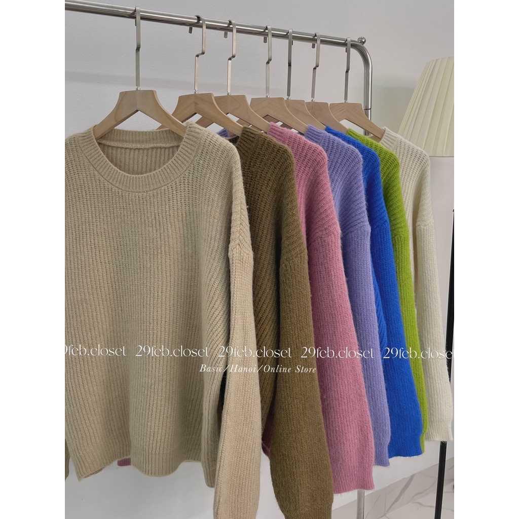 Áo len gân cổ tròn 8 màu - 29feb.closet - A152