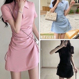 Đầm polo body dây rút hông cộc tay 3 màu v038 anyashop234