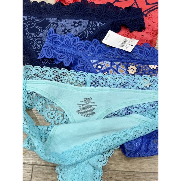Set 4 quần lót nữ-quần lọt khe  Aerie xuất chuẩn xịn, chất cotton viền ren cực đẹp- có bigsize cỡ to