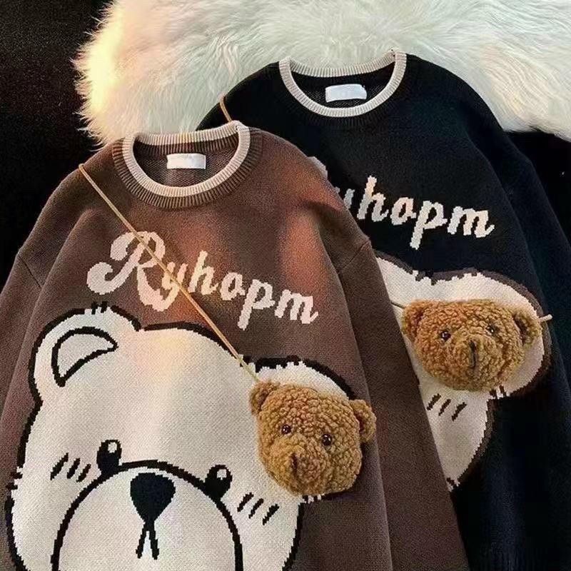 Áo len gấu kèm túi 2 màu siêu xinh Lizhouse