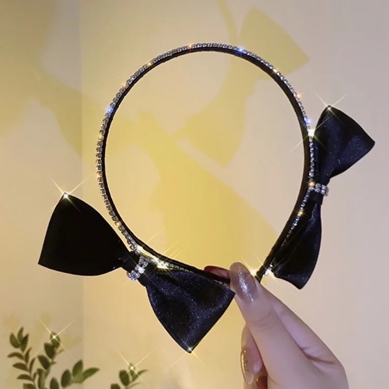 Cài Tóc Ruy Băng Lấp Lánh Thanh Lịch Phong Cách Hàn Quốc Cho Nữ