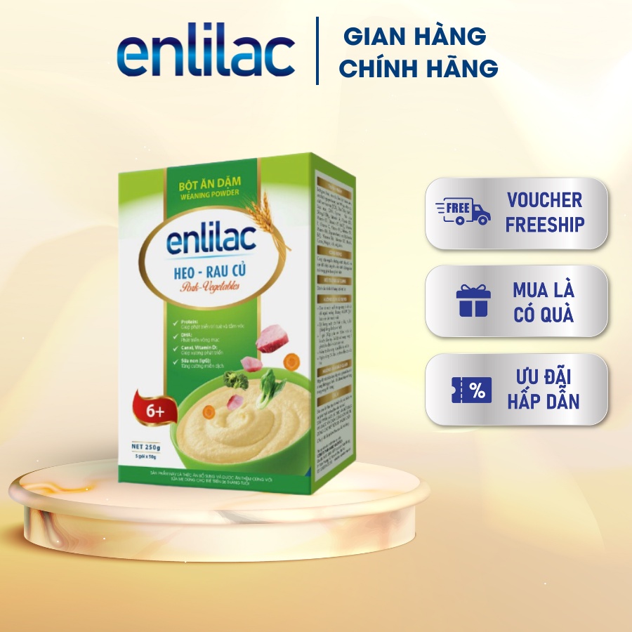 Bột ăn dặm Heo - Rau củ ENLILAC Bổ sung dinh dưỡng cho bé