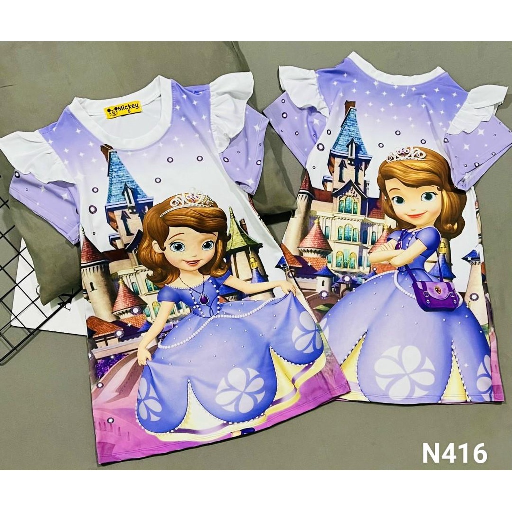 20-40kg Váy Đầm bé gái cánh tiên, váy công chúa esla, BABY ALIVE, BARBIE thun lạnh in 3D size đại - TINSHOP.HCM