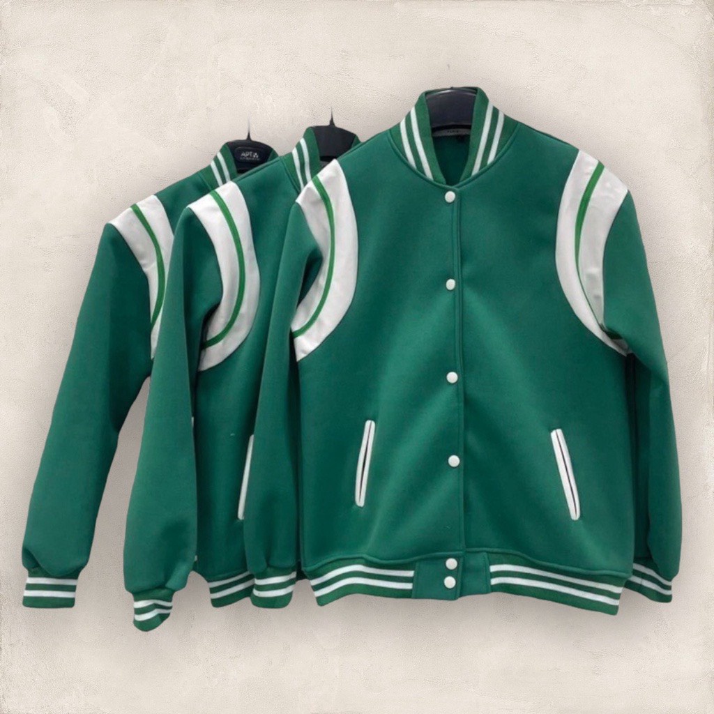 Áo Bomber TEDDY xanh rêu ❣️ chất liệu: nỉ cotton Túi cơi kẻ trắng cực đẹp, cúc bấm hàng shop,ht