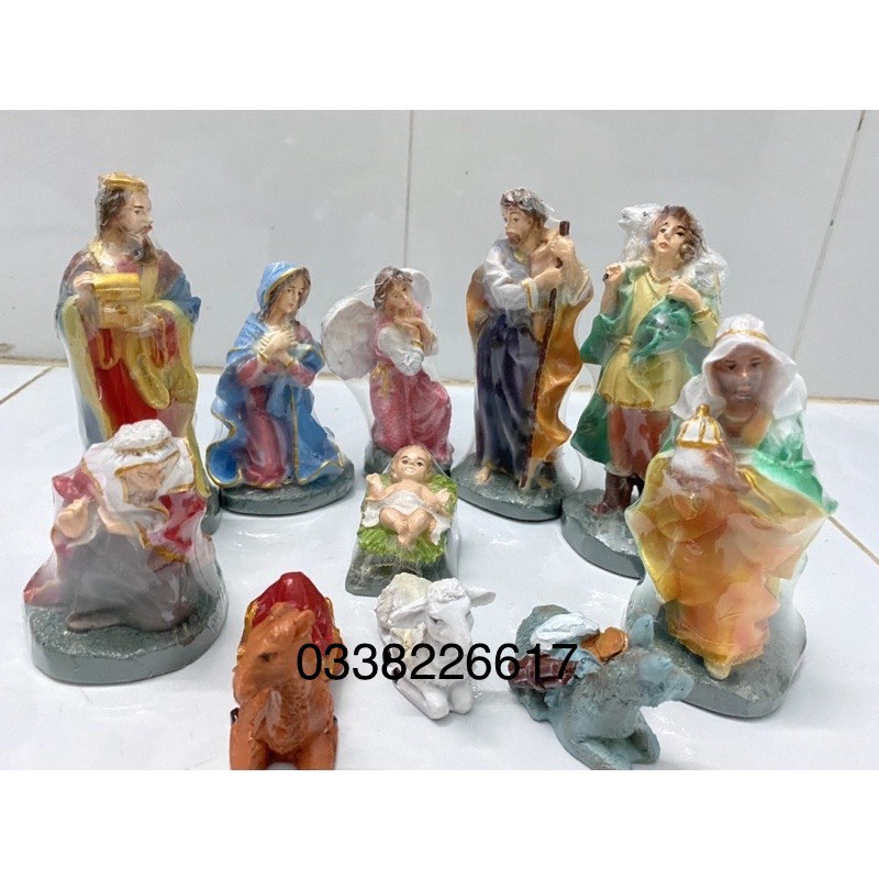 Bộ Tượng Noel Chúa Giáng Sinh - Mẫu mới nhất - Kích thước 13 đến 25cm
