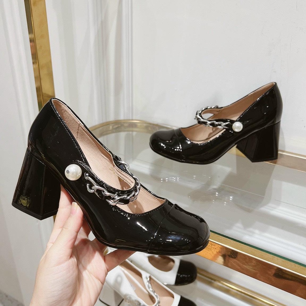 [Ảnh thật] GIÀY CAO GÓT NỮ DA BÓNG XÍCH NGỌC CAO 7P ÊM CHÂN SANG CHẢNH B15.B17