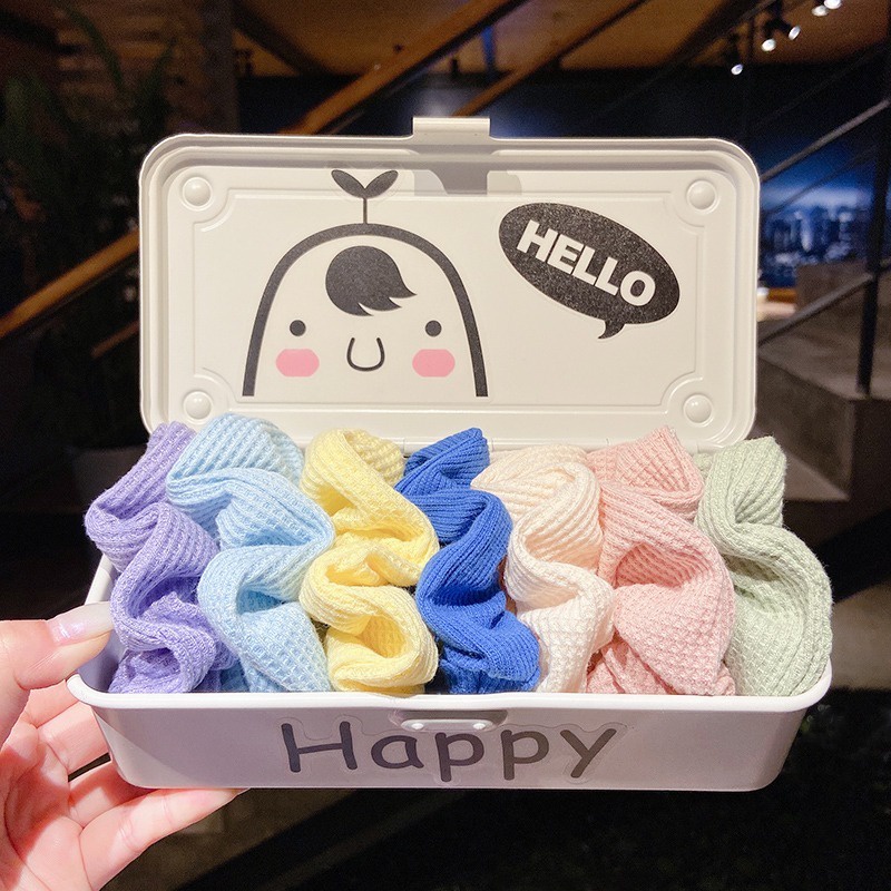 Set 7 Dây Buộc Tóc Đuôi Ngựa Co Giãn