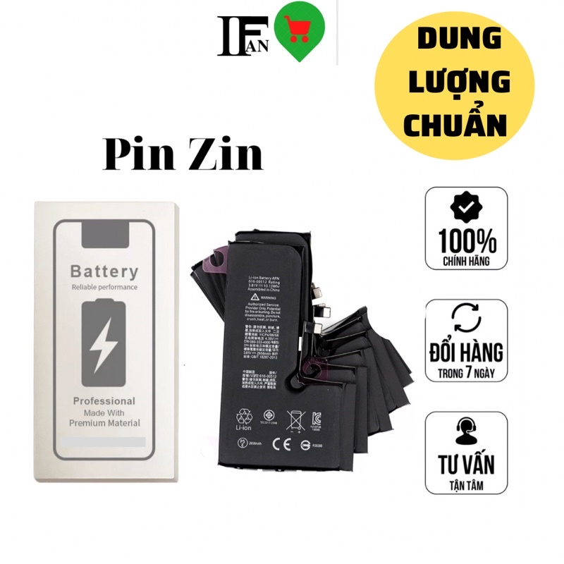 Pin Zin Xuất Khẩu EU Điện Thoại 5S/SE/6/6S/6SP/7P/8P/X/Xs/Xr/XsMax/11/11Pro/11Promax/12/12ProMax Bảo Hành 12 Tháng