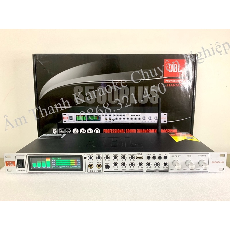 Vang Lai Số S500 Plus Có Điều Khiển Từ Xa, Hỗ Trợ Chống Hú, Có Reverb, Kết Nối Bluetooth,Quang Học,USB,AV...