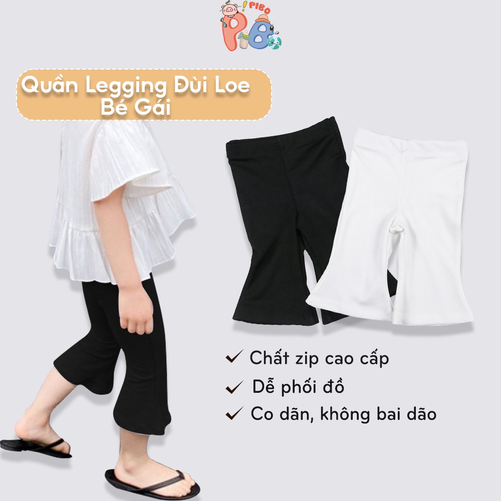 Quần Legging Đùi Bé Gái Kiểu Ống Loe Vải Zip Cao Cấp BabyBoo- Pibo Store - LN