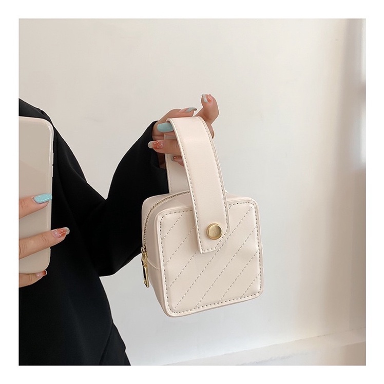 Túi Đeo Chéo Mini Vuông Kèm Quai Xách Da Pu