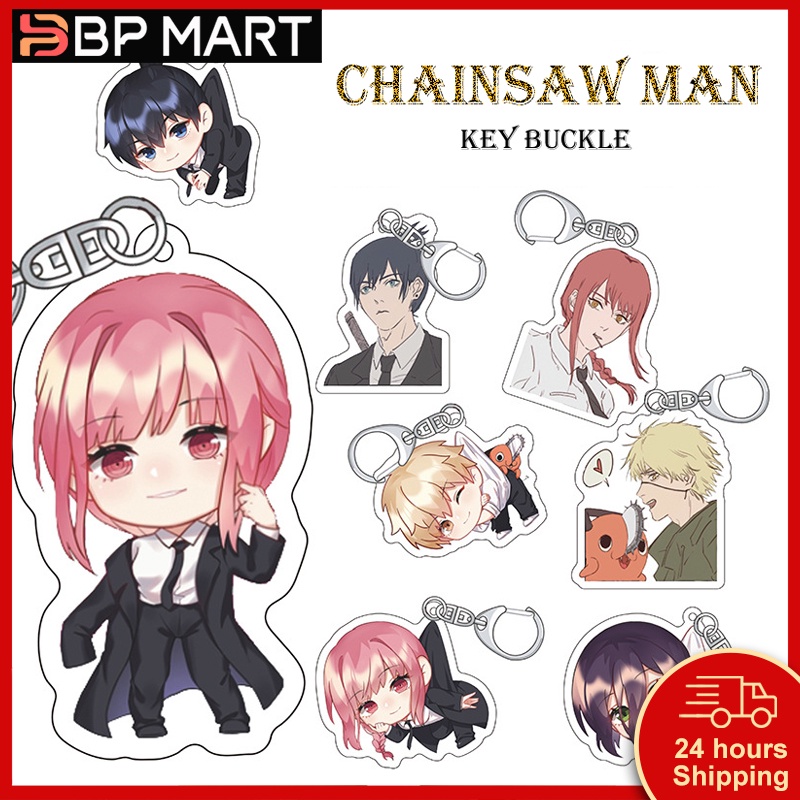 BP MART Móc Khóa In Hình Pochita Power Angel Volkner Makima Denji Hai Mặt Bằng Acrylic