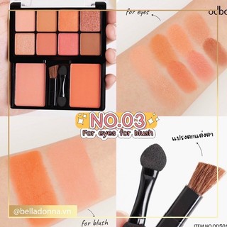 Phấn mắt ODBO 2 Tầng với 8 ô + 2 phấn má