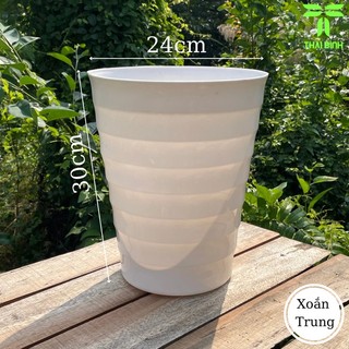Chậu Nhựa Tròn Cao Xoắn