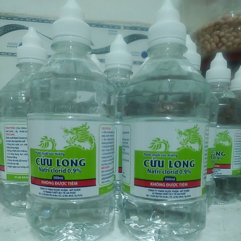 Nước muối sinh lý Cửu Long 500ml vệ sinh mũi, miệng, họng, sát trùng vết thương,...