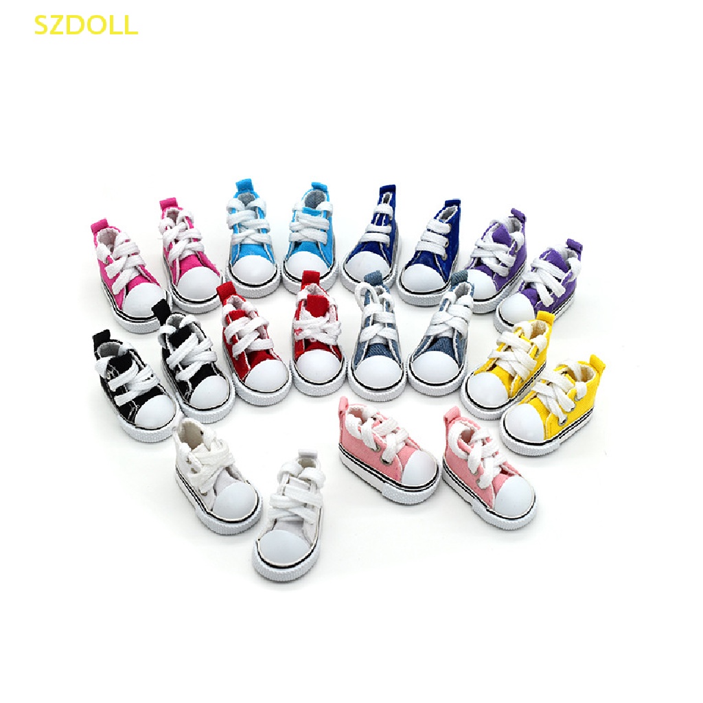 Giày Thể Thao Vải Bạt Thời Trang Hàn Cho Búp Bê Bjd 1 / 6 5cm