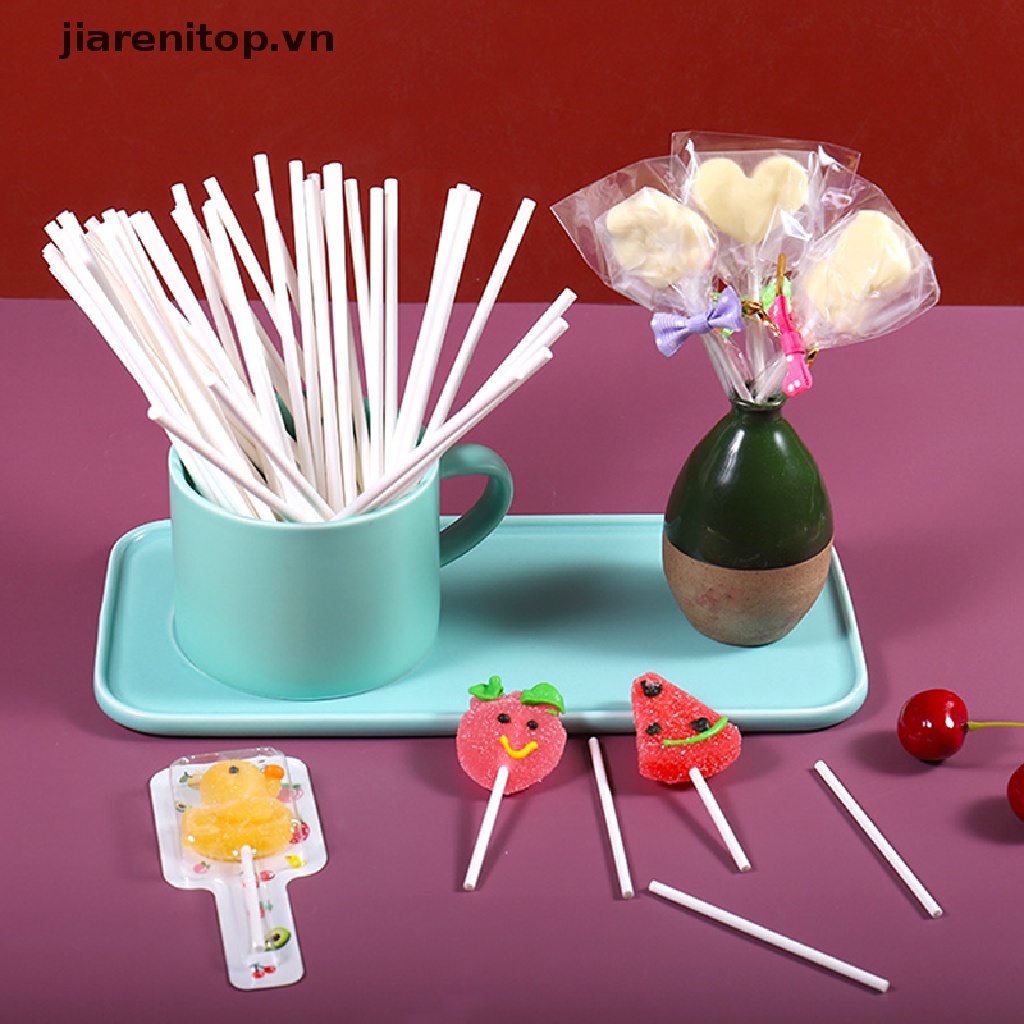 Set 100 Que Nhựa Làm Kẹo Mút DIY An Toàn Tiện Dụng