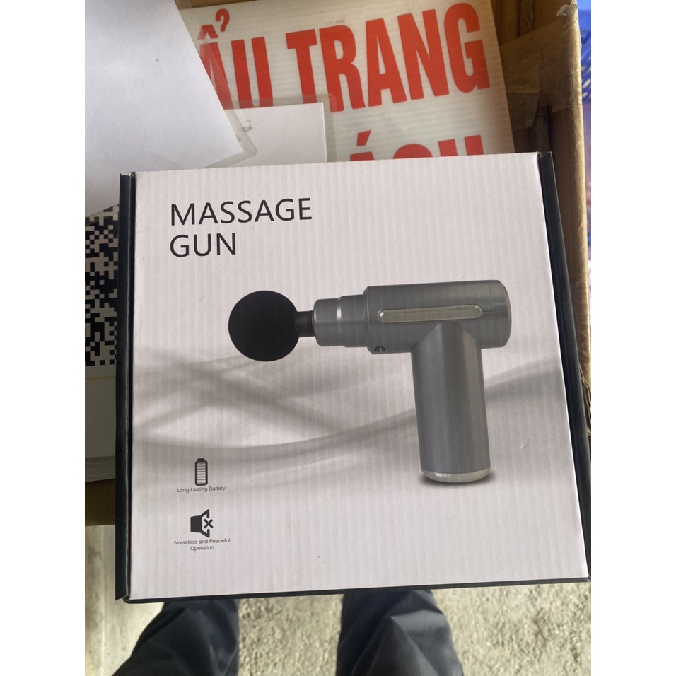 Máy massage cầm tay cổ vai gáy chân cao cấp 4 đầu 6 chế độ, Máy đấm lưng rung mát xa giúp giãn cơ, đỡ mỏi toàn thân