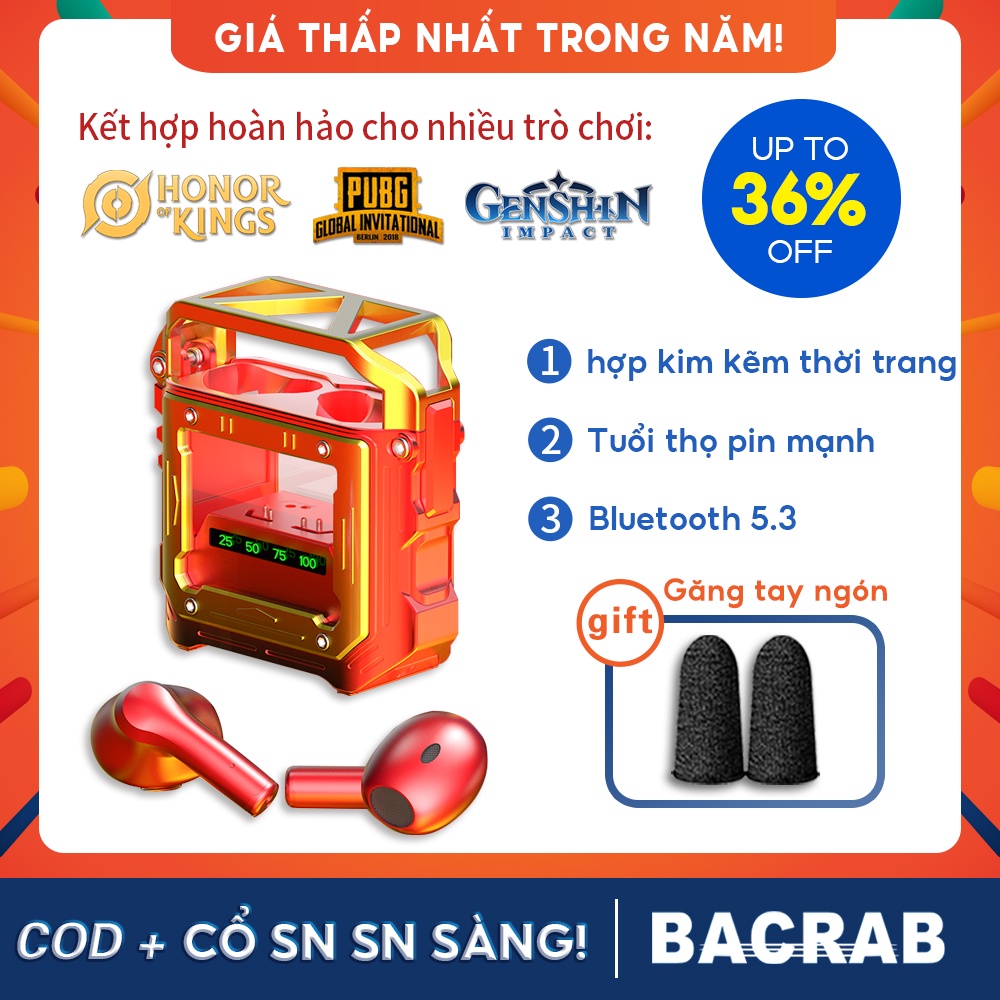Tai nghe Red Metal Gaming Bluetooth 5.3 nhet tai thể thao hot thời trang chấtlượng the thao tai nghe điện thoại pro siêu nhét tai không dây audio ko dây nút nhét tai comic TWS wireless  earphone PUBG earpods