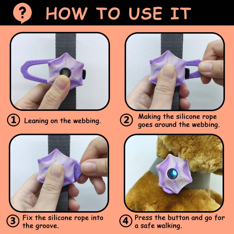 HamshMoc Dây Dắt Thú Cưng Đi Dạo Chống Thấm Nước Có Đèn LED Sạc USB Tiện Dụng