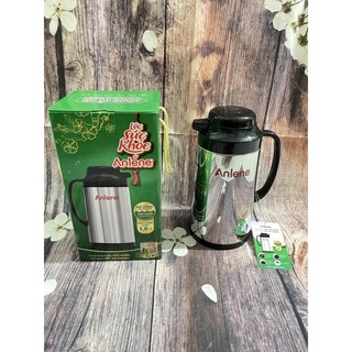 Hàng chính hãng 100% phích đựng nước rạng đông 1lít ruột thủy tinh vỏ inox hkm anlene giữ nóng 12h giữ lạnh 24h