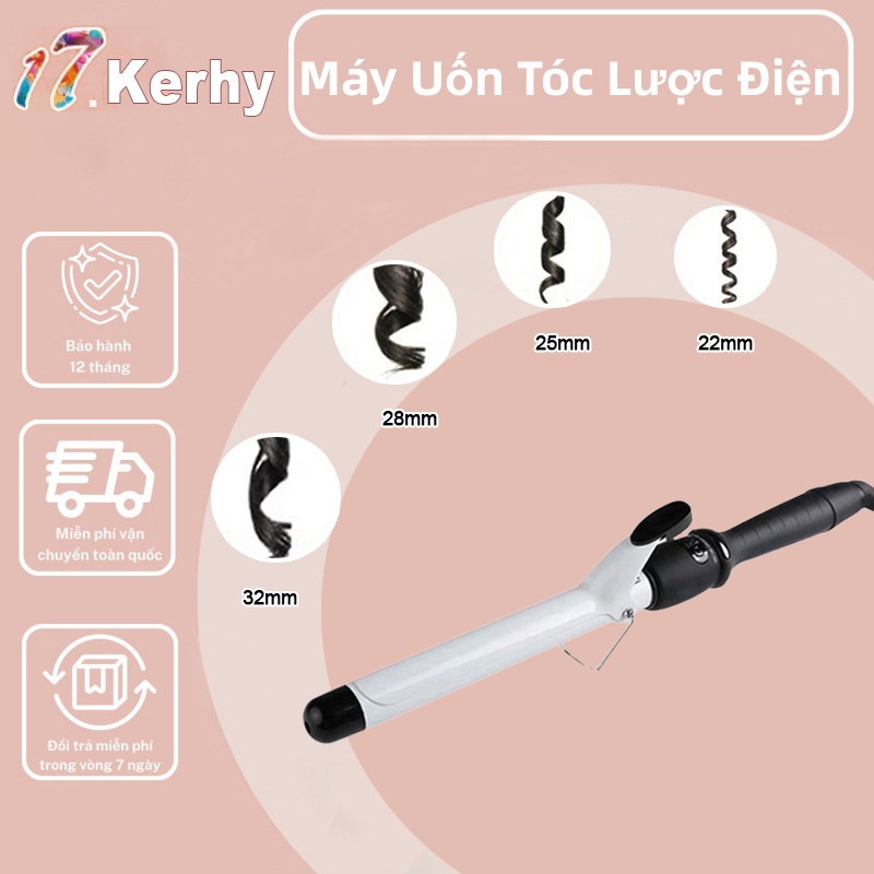 Máy Uốn Tóc Lược Điện Ceramic Magic Kích Thước 25 28 32mm Tạo Nhiều Kiểu Tóc, Nấc Điều chỉnh nhiệt độ-17.kerhy
