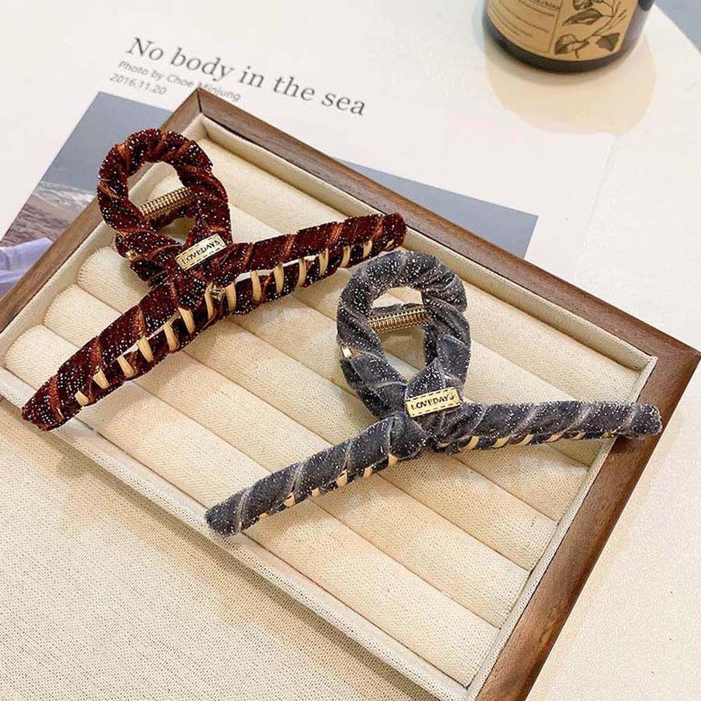 Kẹp Tóc Hình Cá Mập Màu Sắc Cà Phê Phong Cách Hàn Quốc Dành Cho Nữ