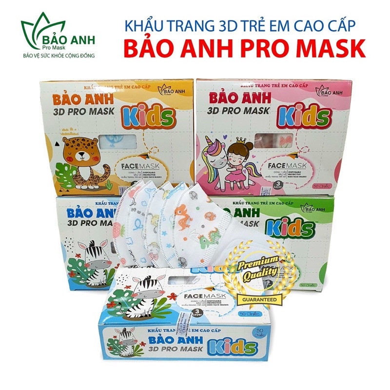 Set 50 Chiếc Khẩu Trang Trẻ Em 4 Lớp - Giúp Bé Kháng Khuẩn, Chống Bụi Mịn.