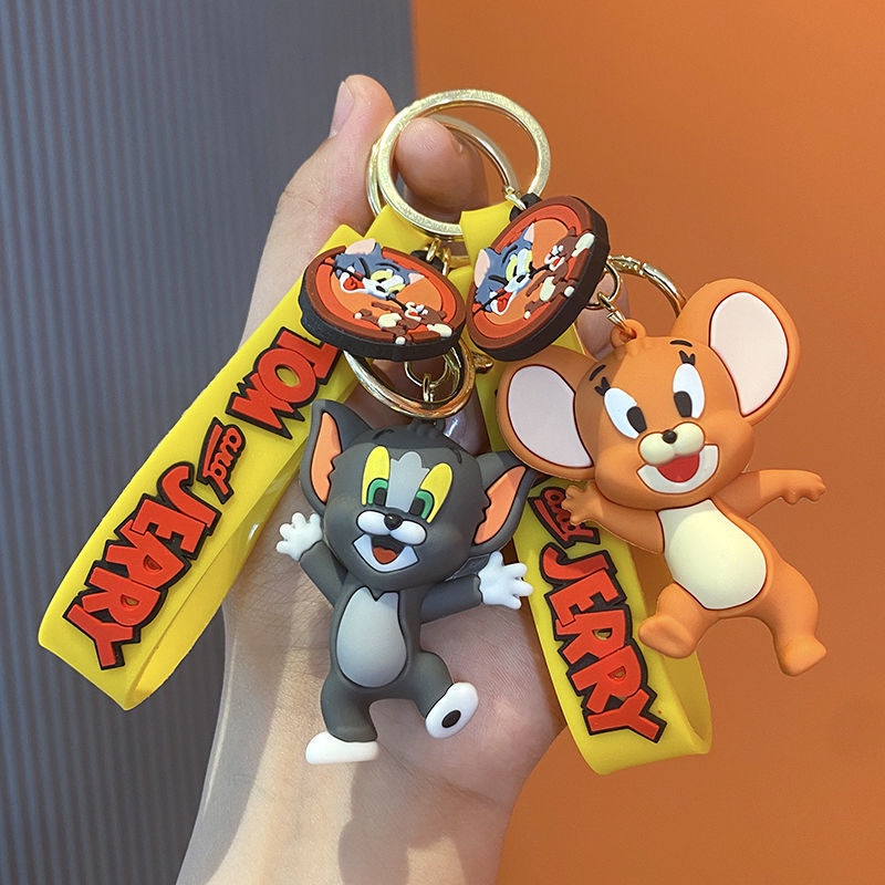 Móc Chìa Khoá Xe Máy Mèo Con Chuột Dễ Thương Tom and Jerry Móc Khóa Phụ Kiện Túi Xách