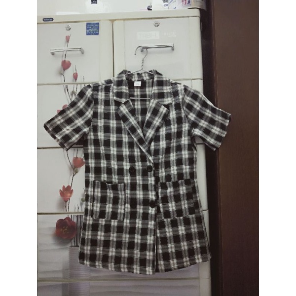 Thanh lý áo vest blader kẻ và vàng 1 lớp cộc tay